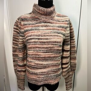 Veronica Beard Alston Turtleneck Alpaca Woolf Blend Multicolor Sweater Medium